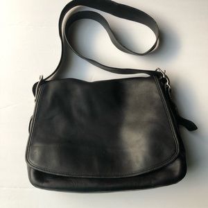 Coach Black Leather Crossbody Messenger Bag
